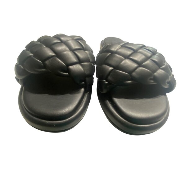 Seychelles Braided Slide Sandal Black Leather Size 6 Casual Made in Italy - Picture 7 of 13